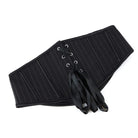 Kobine Women's Punk Striped Lace-up Underbust Corset