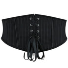 Kobine Women's Punk Striped Lace-up Underbust Corset