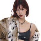 Kobine Women's Punk Studded Pearl Necklace