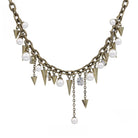 Kobine Women's Punk Studded Pearl Necklace