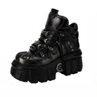 Kobine Women's Punk Two‑Tone Lace-up Round‑Toe Platform Chunky Sole Shoes