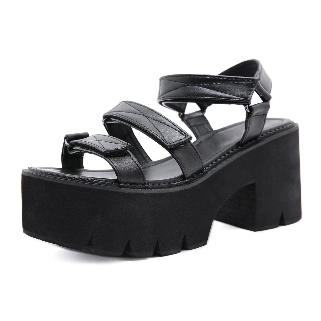 Kobine Women's Punk Velcro Platform Sandals