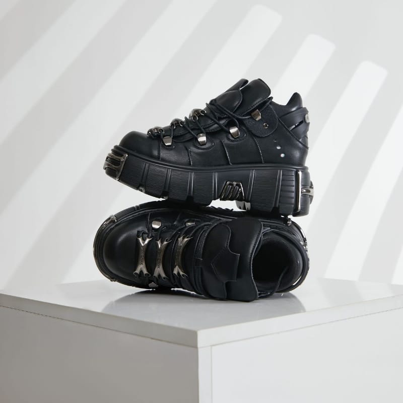 Scarpe con plateau punk in velcro da donna Kobine