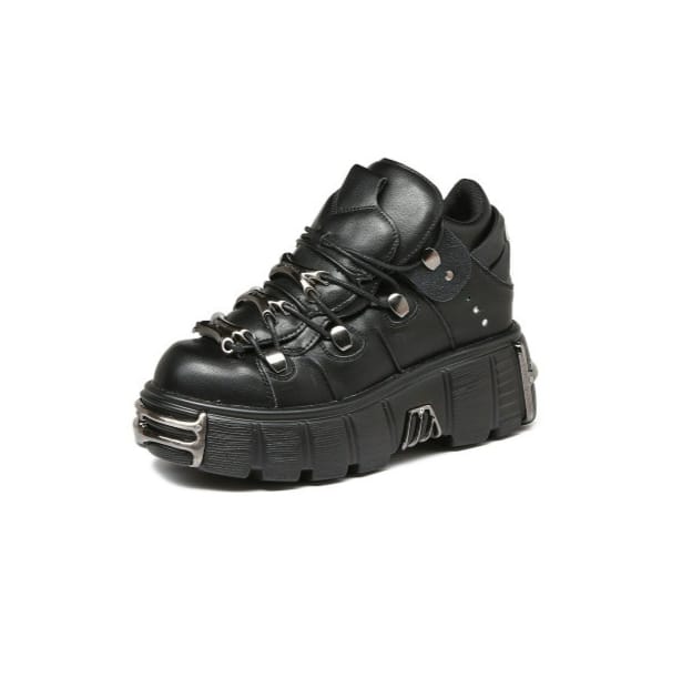 Scarpe con plateau punk in velcro da donna Kobine