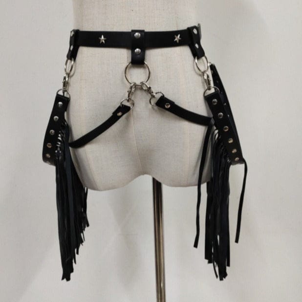 Ceinture à franges punk pour femme Kobine