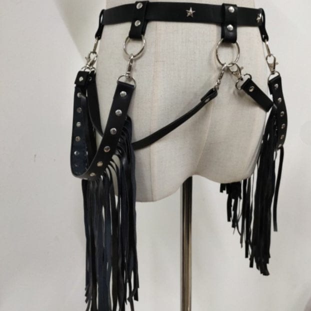 Ceinture à franges punk pour femme Kobine