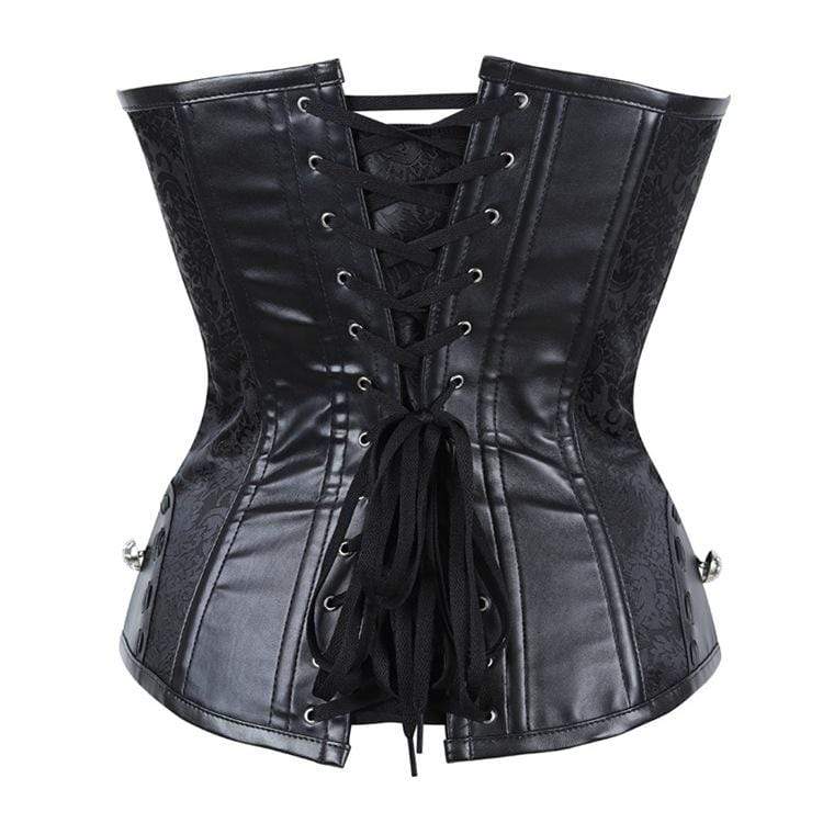  Women Steampunk Faux Leather Corsets Gothic Zipper