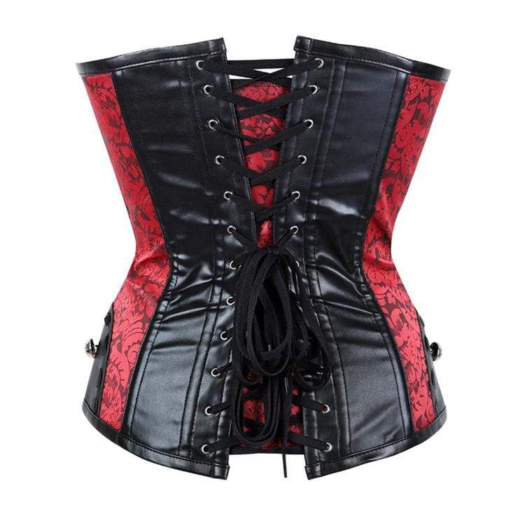 Kobine Women's Steampunk Faux Leather Overbust Corsets