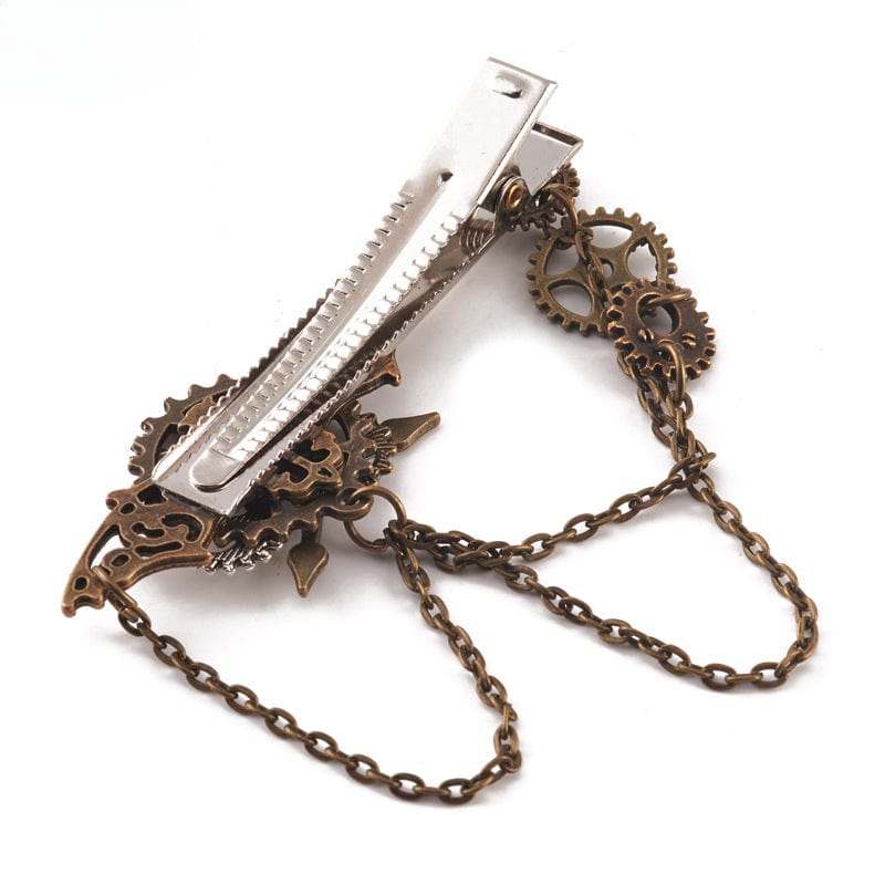 Kobine Women's Steampunk Gear Chain Hair Clip