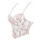 Corsé sobre el busto de malla con bordado floral vintage para mujer de Kobine