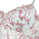 Corsé sobre el busto de malla con bordado floral vintage para mujer de Kobine