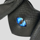 Nothing Here Women's Gothic Blue Devil Eye Bat Wing Heart Bag Black