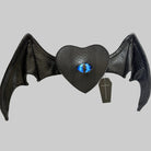 Nothing Here Women's Gothic Blue Devil Eye Bat Wing Heart Bag Black
