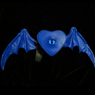 Nothing Here Women's Gothic Devil Eye Bat Wing Heart Bag Blue