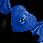 Nothing Here Women's Gothic Devil Eye Bat Wing Heart Bag Blue