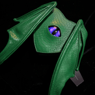 Nothing Here Women's Gothic Devil Eye Bat Wing Heart Bag Green