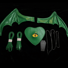 Nothing Here Women's Gothic Devil Eye Bat Wing Heart Bag Green