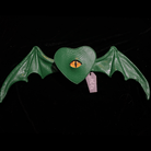 Nothing Here Women's Gothic Devil Eye Bat Wing Heart Bag Green
