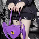 Nothing Here Women's Gothic Devil Eye Bat Wing Heart Bag Purple