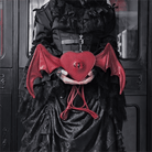 Nothing Here Women's Gothic Devil Eye Bat Wing Heart Bag Red