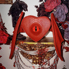 Nothing Here Women's Gothic Devil Eye Bat Wing Heart Bag Red