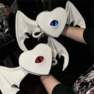 Nothing Here Women's Gothic Devil Eye Bat Wing Heart Bag White