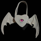 Nothing Here Women's Gothic Devil Eye Bat Wing Heart Bag White