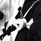 Nothing Here Women's Gothic Devil Eye Bat Wing Heart Bag White