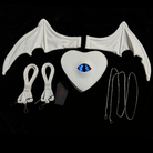 Nothing Here Women's Gothic Devil Eye Bat Wing Heart Bag White