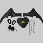 Nothing Here Women's Gothic Green Devil Eye Bat Wing Heart Bag Black