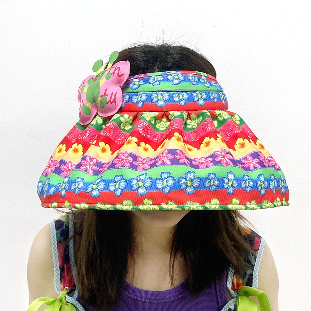 Pink Kawaii Women's Kawaii Floral Printed Butterfly Hat