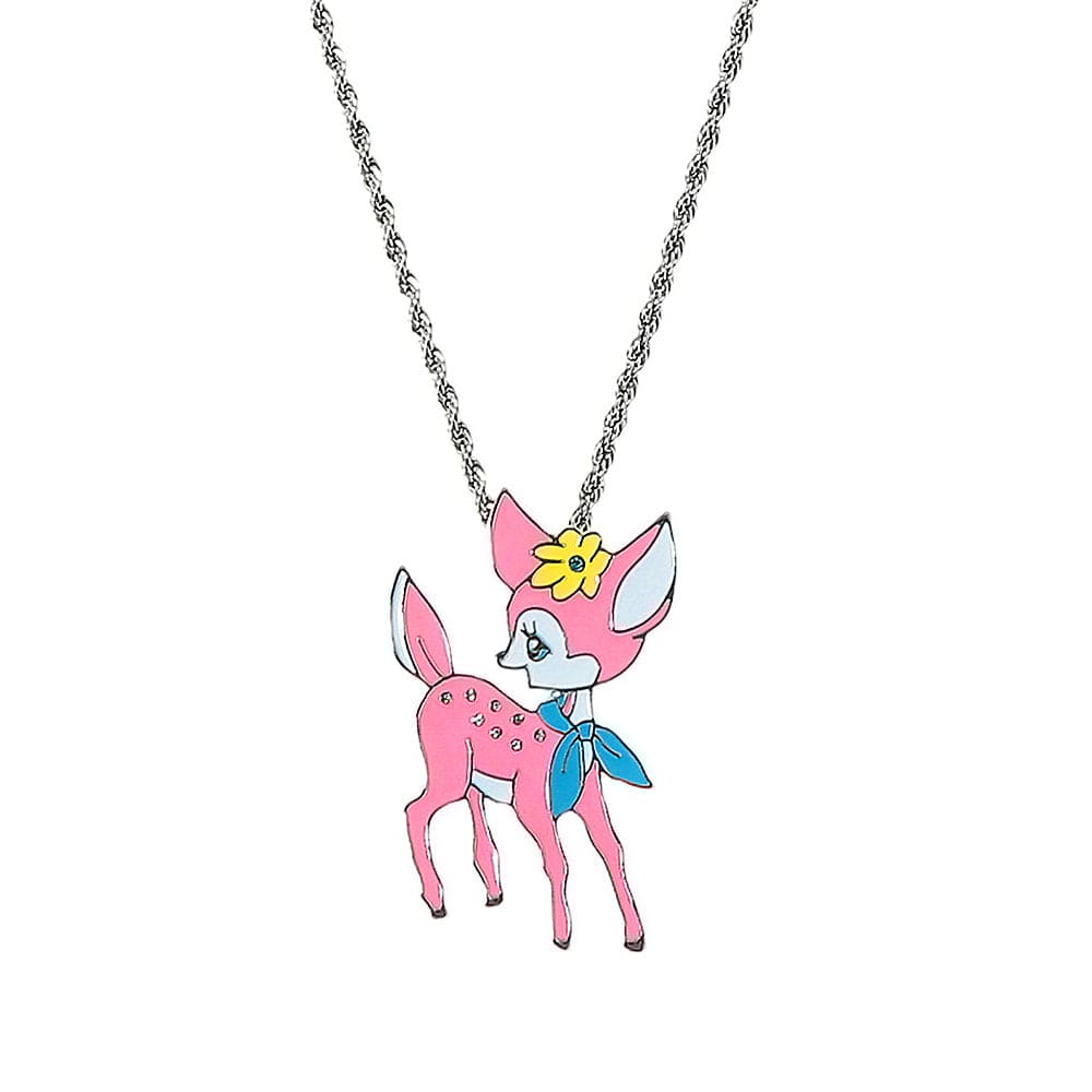 Pink Kawaii Women's Pink Kawaii Deer Rhinestone Necklace