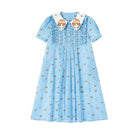 Pink Kawaii Women's Pink Kawaii Doll Collar Fruit Printed Plaid Dress