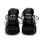 Punk Design Men's Punk Spiked Strap Round‑Toe Chunky Sole Shoes