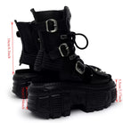 Punk Design Men's Punk Studded Buckle Strap Cutout Open-Toe Platform Chunky Sole Sandal Boots