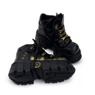 Punk Design Men's Punk Two‑Tone Lace-up Round‑Toe Platform Chunky Sole Shoes