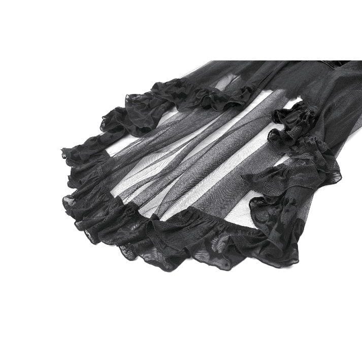 Punk Design Women's Gothic Bat Star Moon Printed Irregular Hem Dress