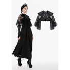 Punk Design Women's Gothic Bouble-breasted Floral Lace Cape