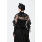 Punk Design Women's Gothic Bouble-breasted Floral Lace Cape