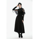 Punk Design Women's Gothic Bouble-breasted Floral Lace Cape