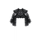 Punk Design Women's Gothic Bouble-breasted Floral Lace Cape