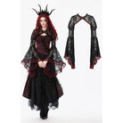 Punk Design Women's Gothic Contrast Color Floral Lace Cape
