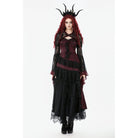 Punk Design Women's Gothic Contrast Color Floral Lace Cape