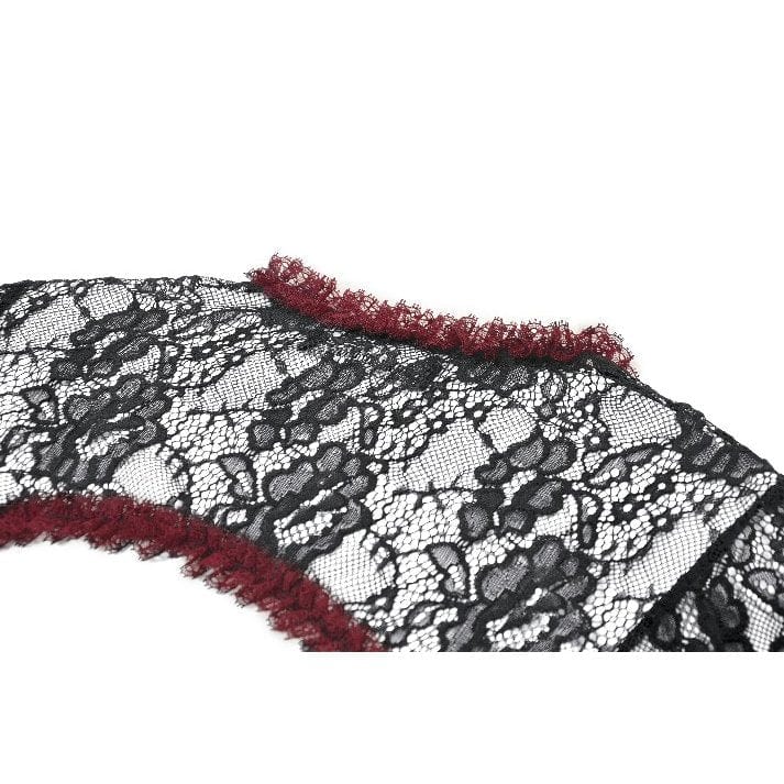 Punk Design Women's Gothic Contrast Color Floral Lace Cape