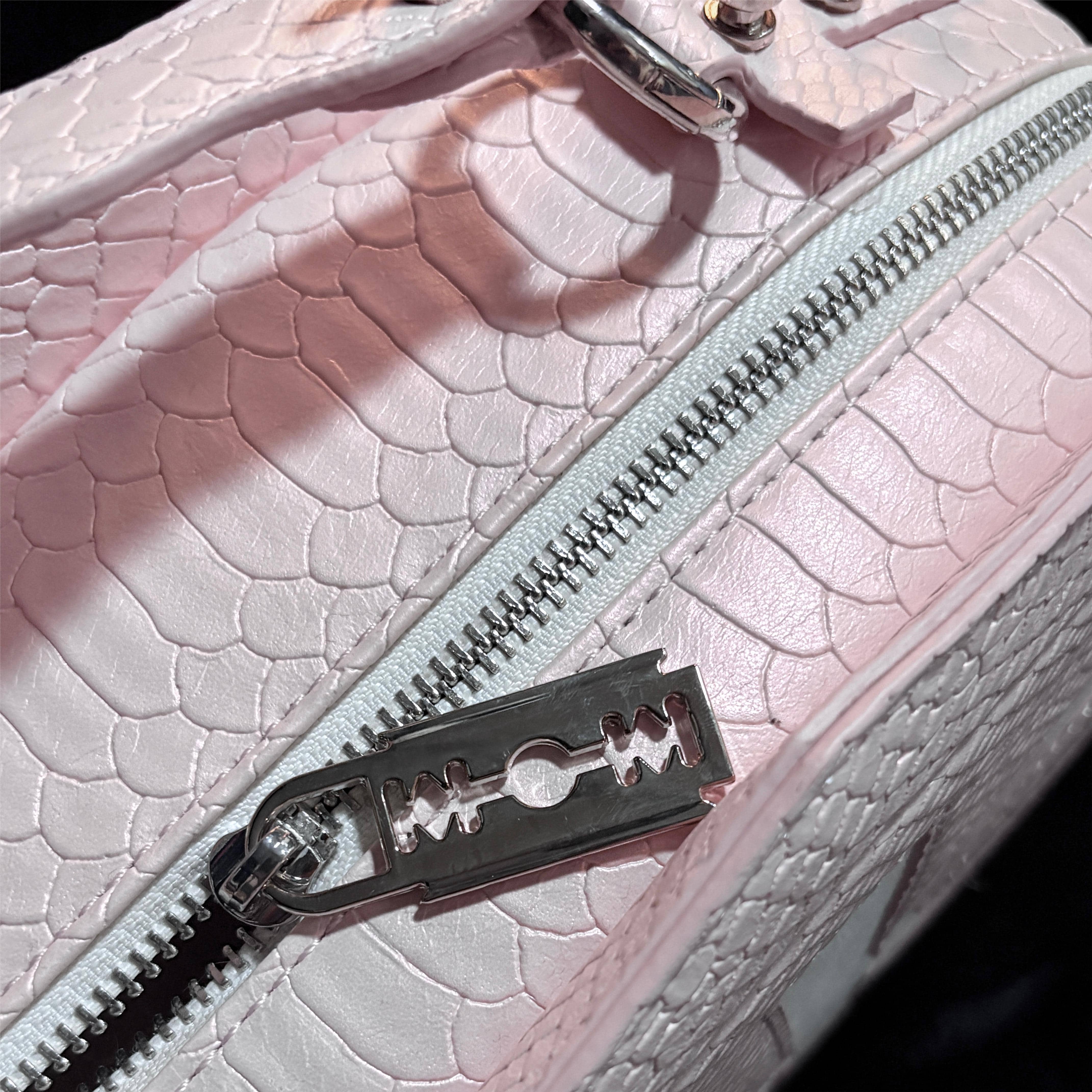 Punk Design Women's Gothic Cross Bat Wing Coffin Bag Pink