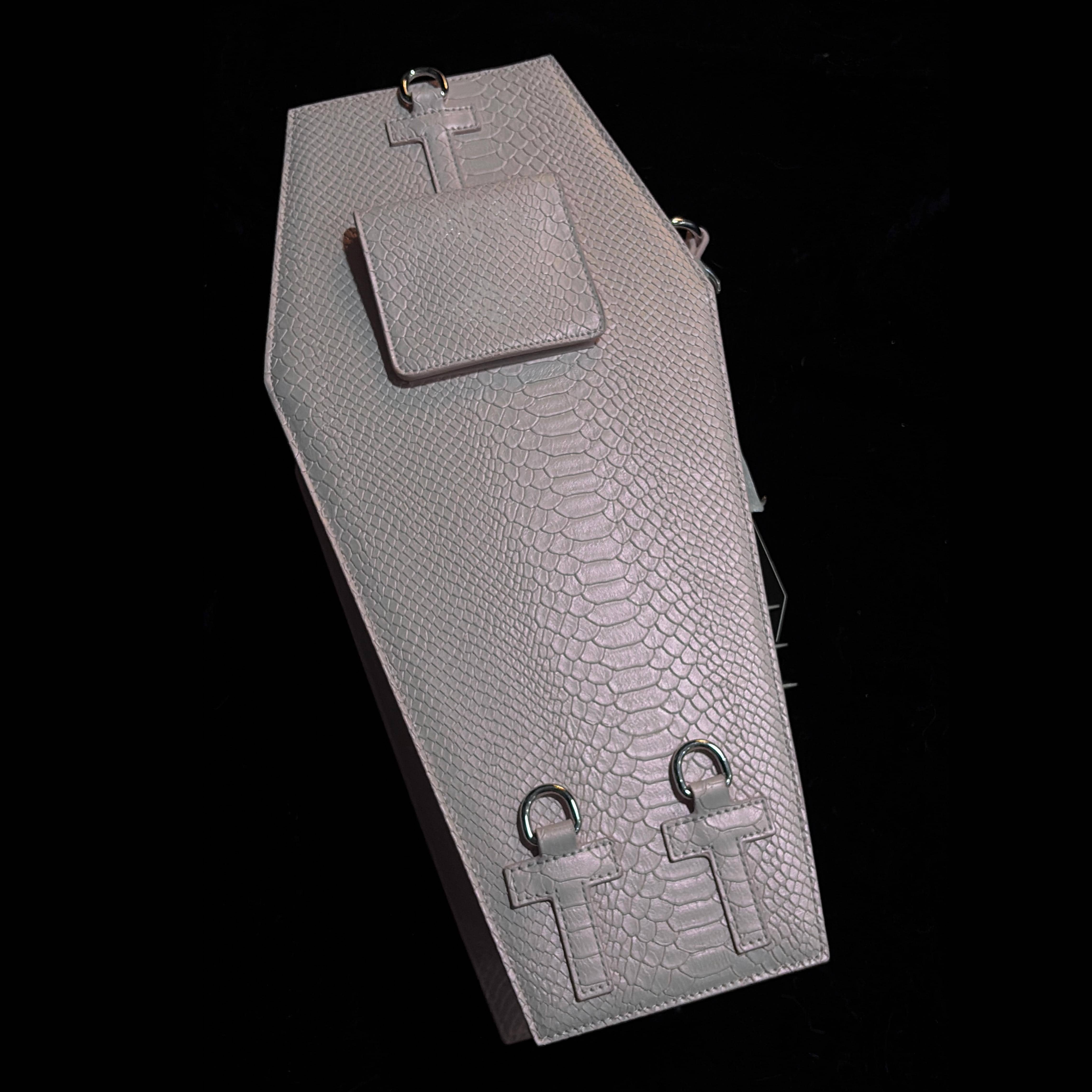 Punk Design Women's Gothic Cross Bat Wing Coffin Bag Pink