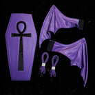 Punk Design Women's Gothic Cross Bat Wing Coffin Bag Purple
