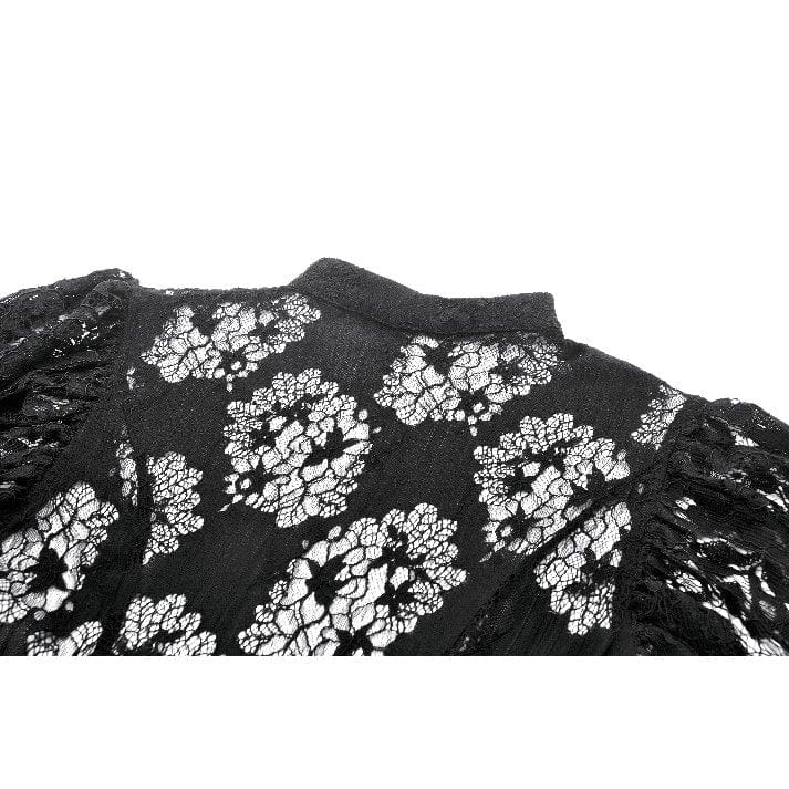 Punk Design Women's Gothic Cut-out Lace-up Top