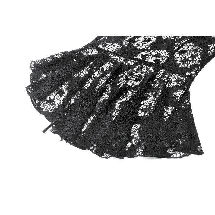 Punk Design Women's Gothic Cut-out Lace-up Top