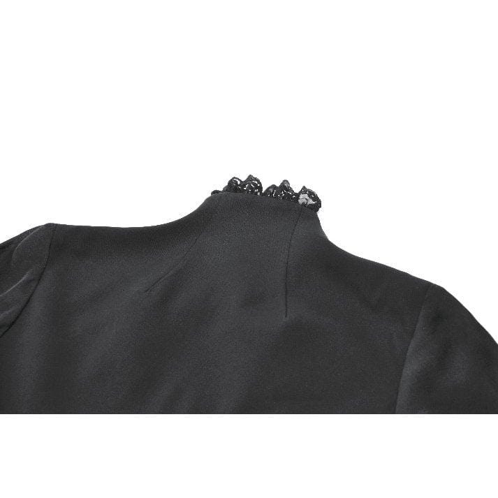 Punk Design Women's Gothic Embroidered Stand Collar Cape